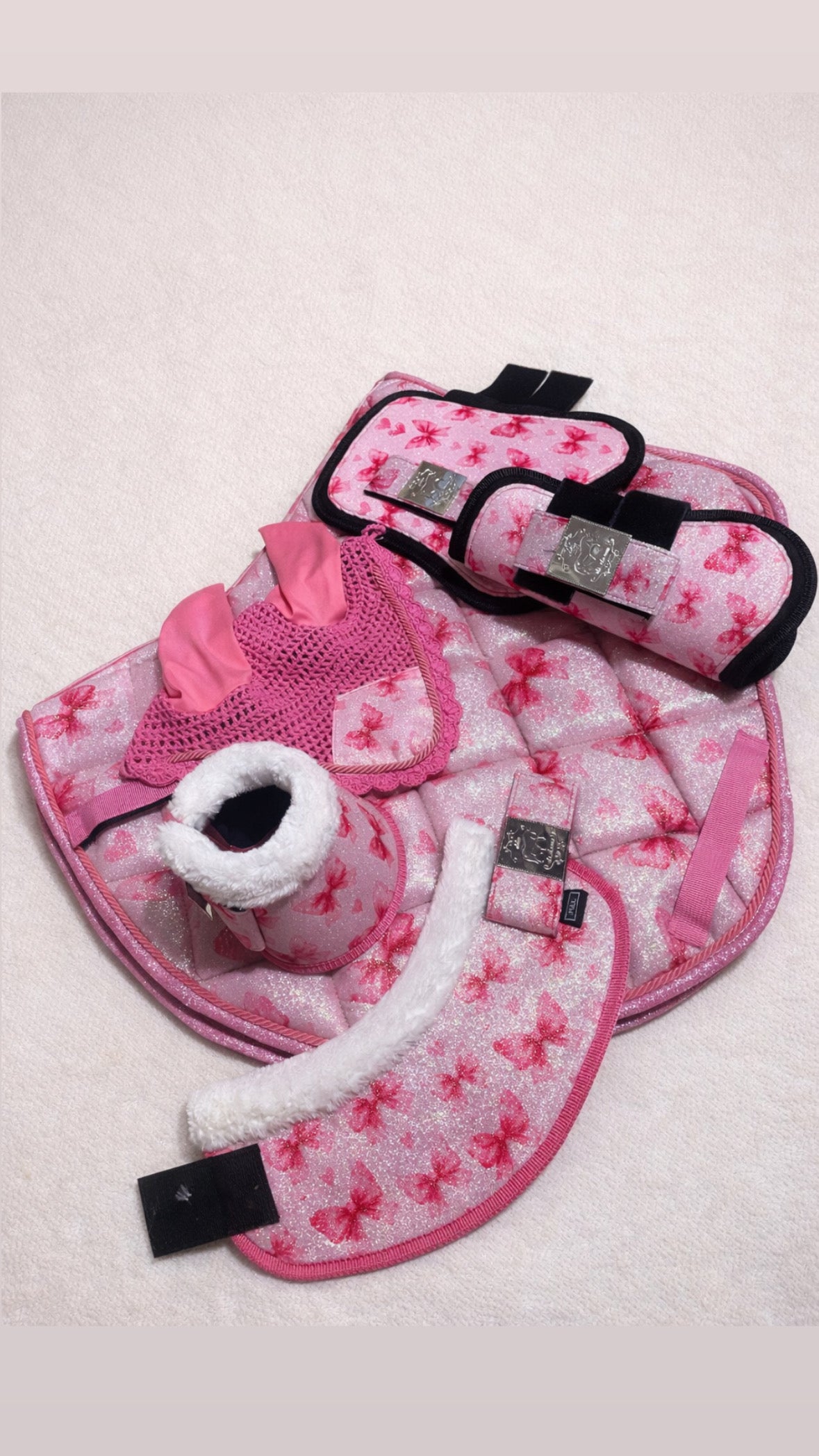 Completo da salto rosa chiaro con fiocchi glitter 🎀🐴