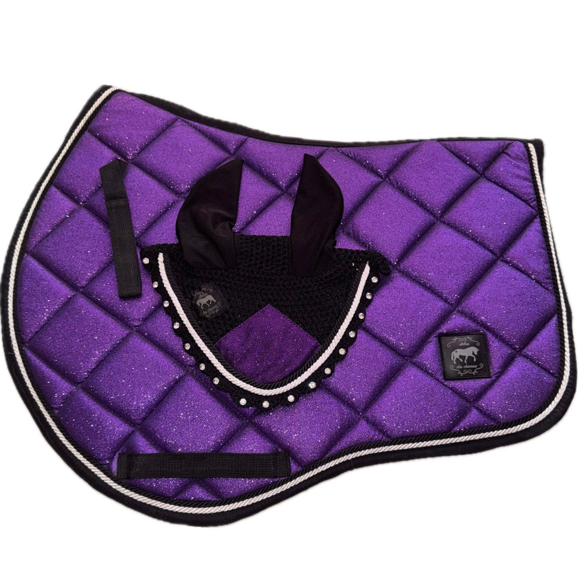 Saddlepad showjumping and bonnet purple glitter