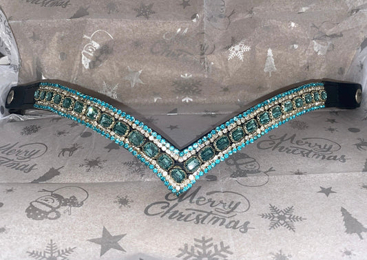 Browband Blush Diamond - Sky blue