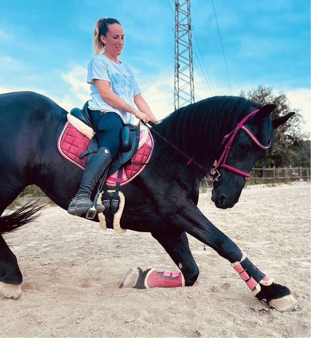 Testiera con redini fucsia glitter