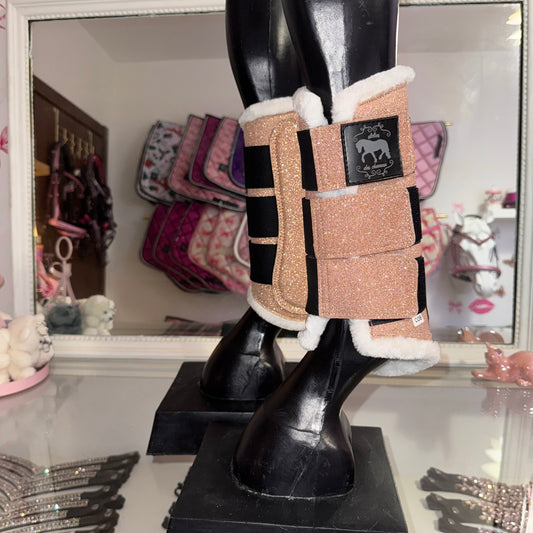 Brushing boots rose Gold glitter