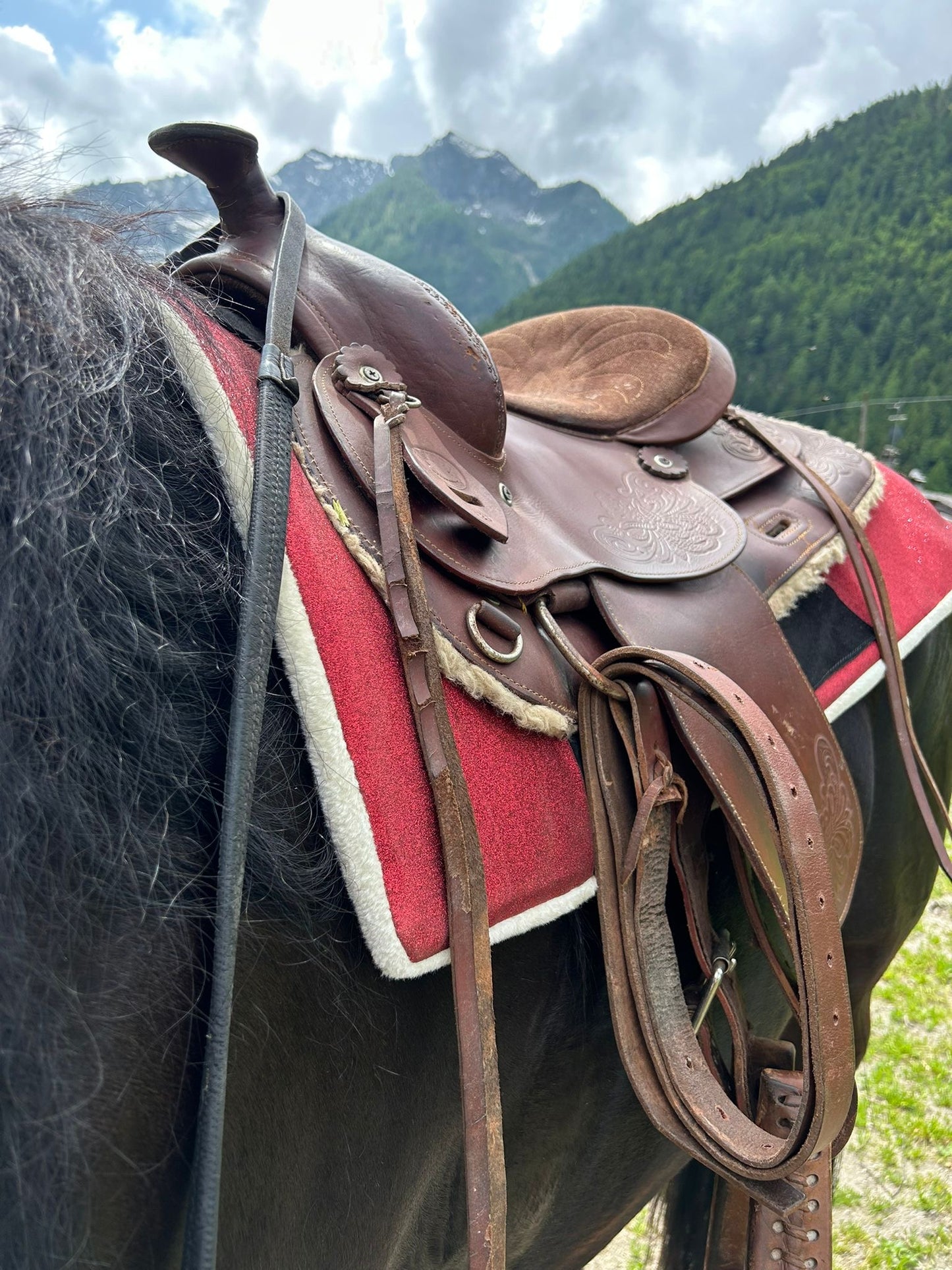 Sottosella Glam Western rosso glitter