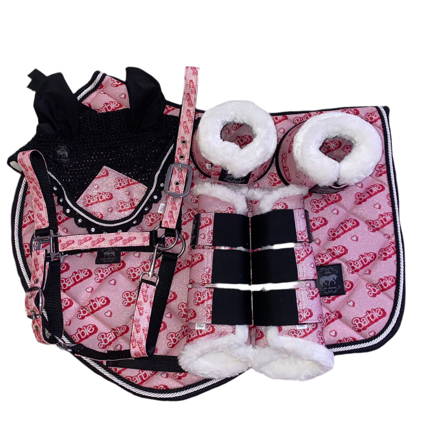 Completo da salto BARBIE rosa chiaro glitter