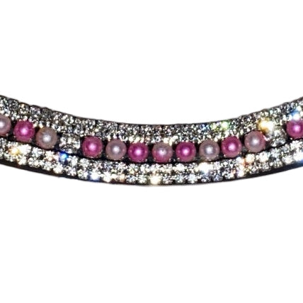 Frontalino con perle rosa