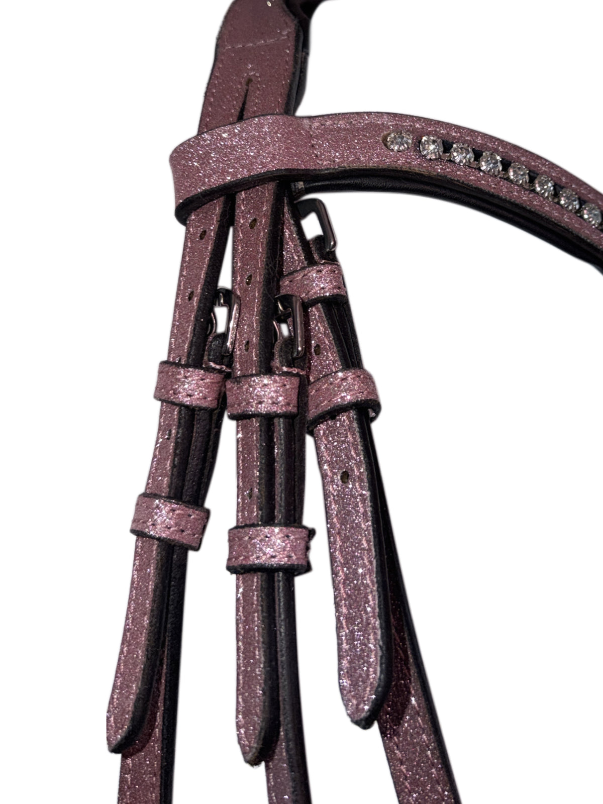 Bridle with reins light pink glitter