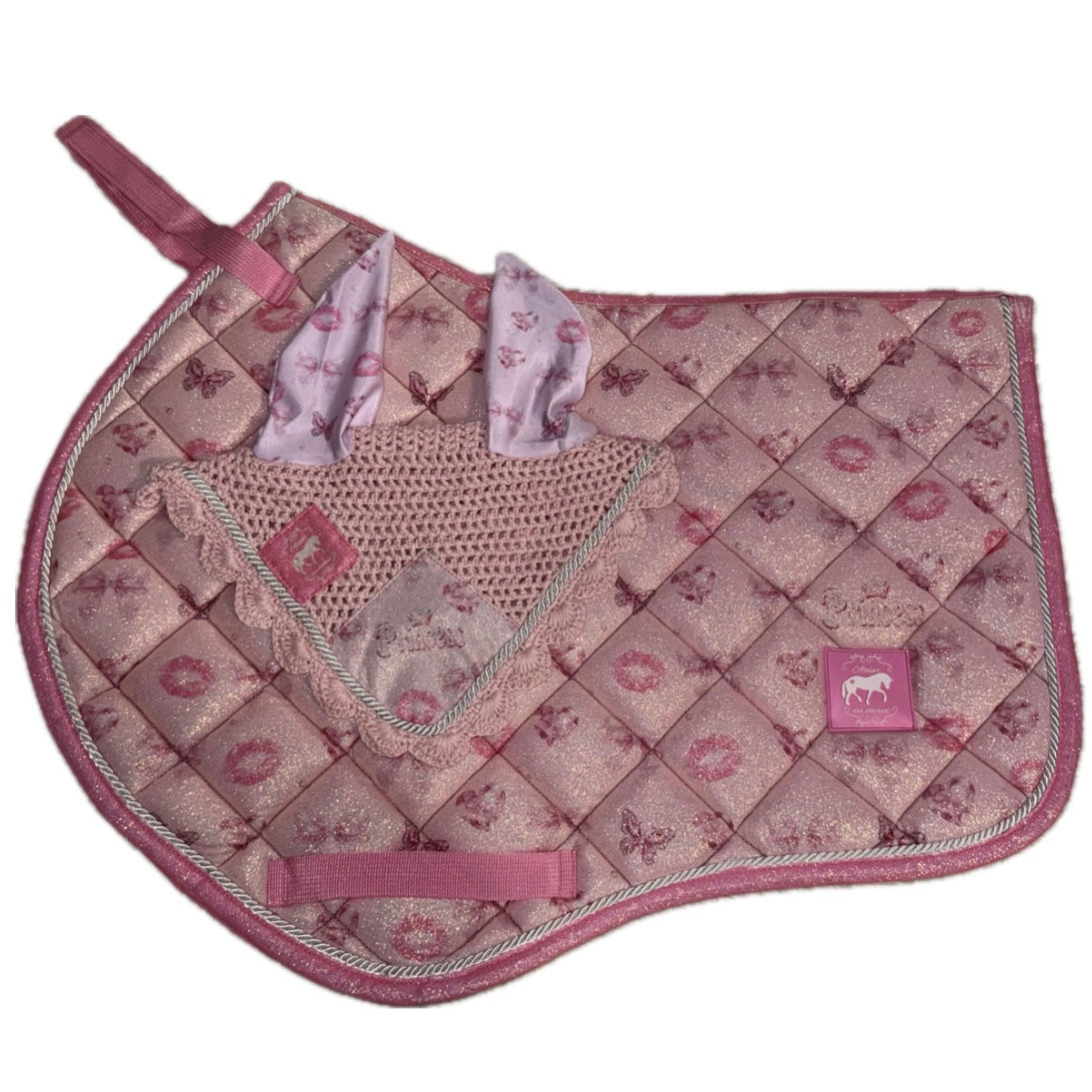 Saddlepad showjumping and bonnet princess pink glitter
