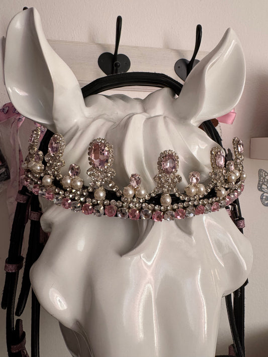 Browband crown light pink and silver