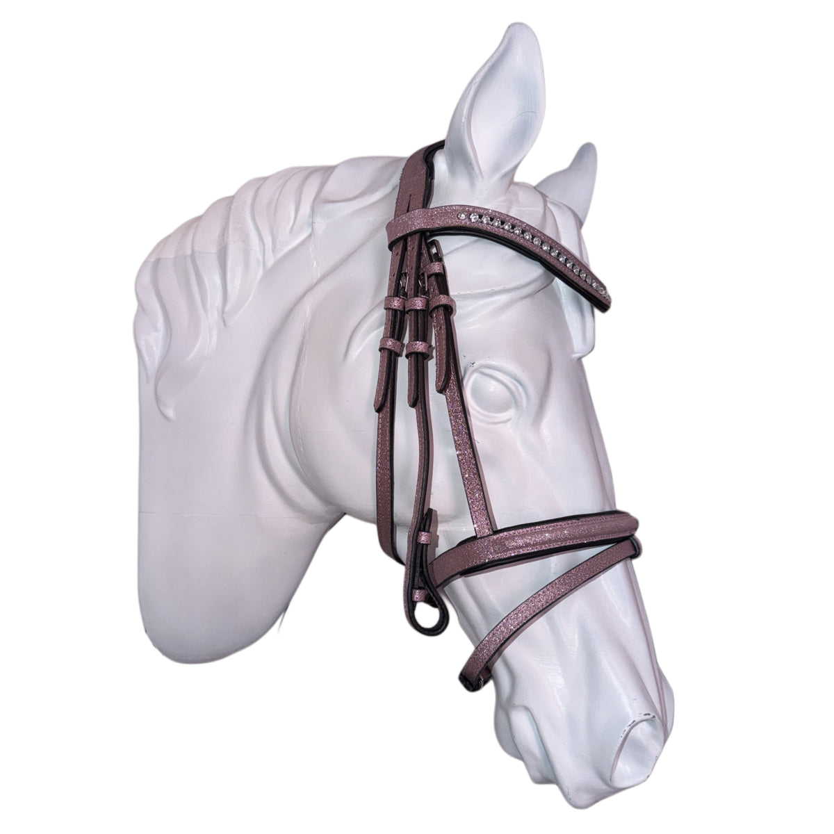 Bridle with reins light pink glitter