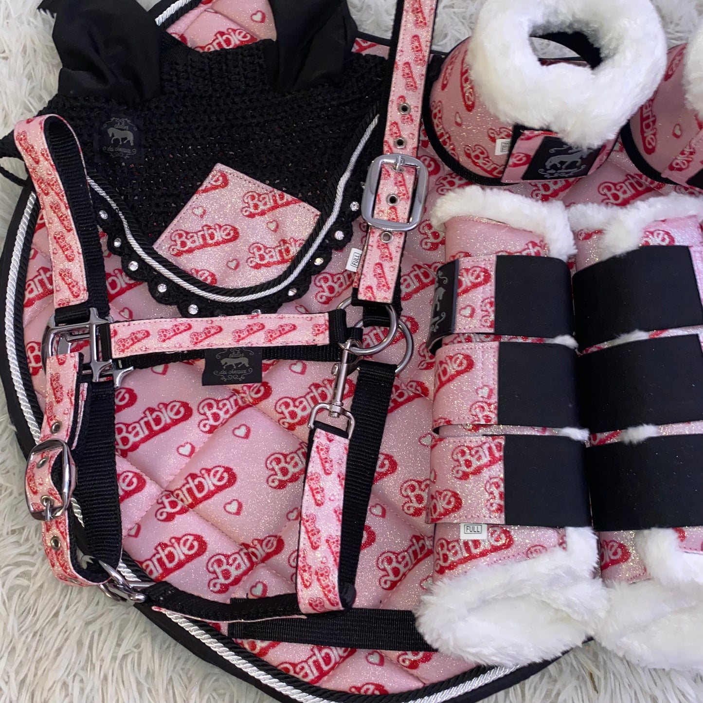 Completo da salto BARBIE rosa chiaro glitter