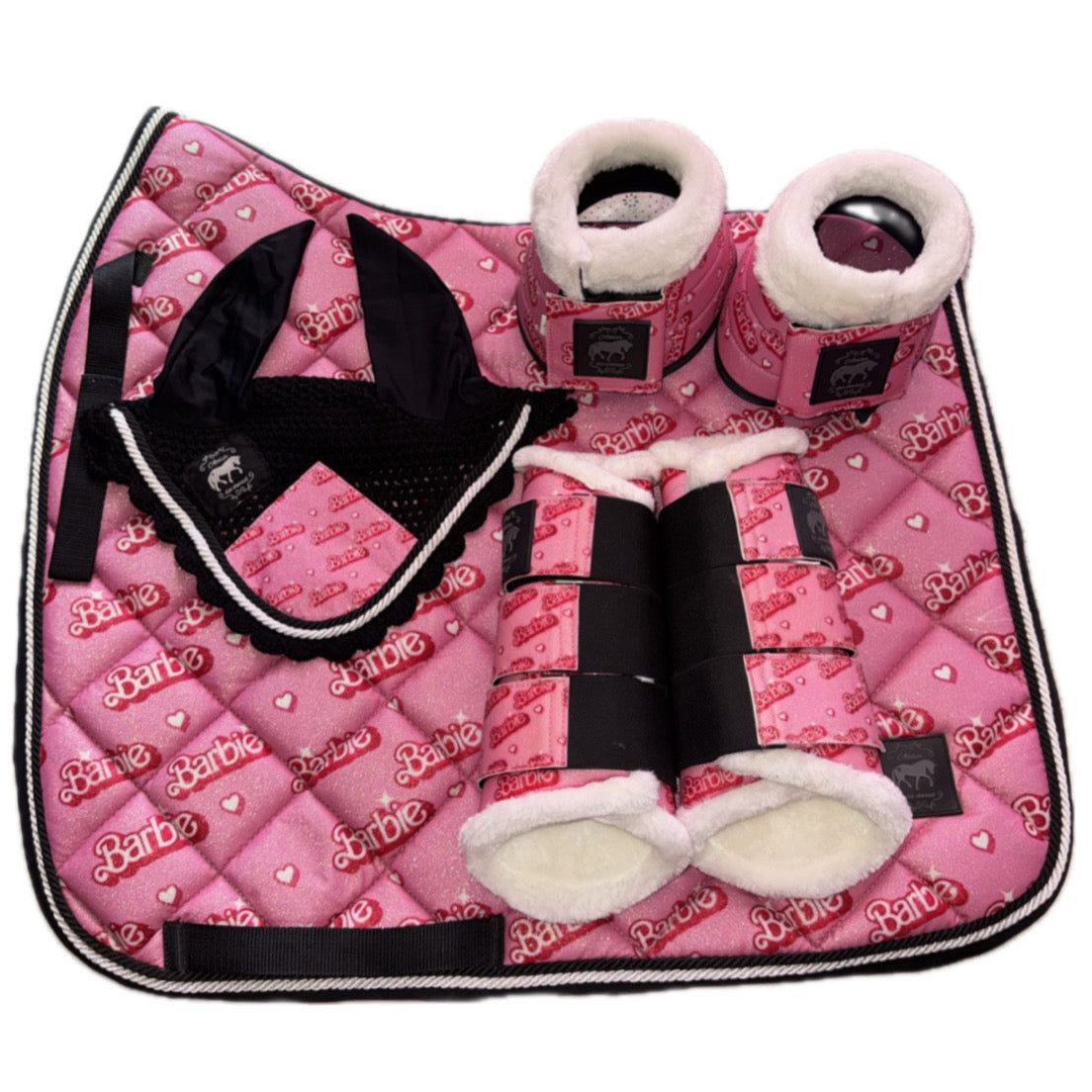 Set dressage pink glitter