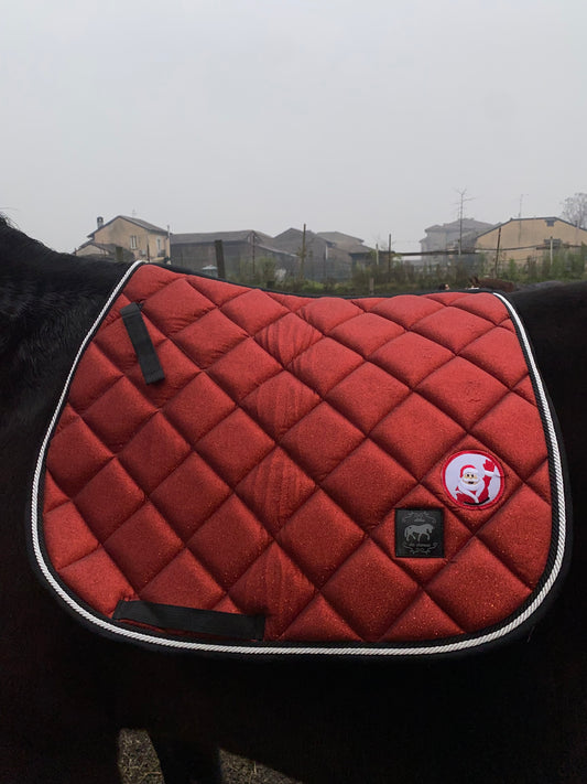 Sottosella da salto rosso natalizio glitter