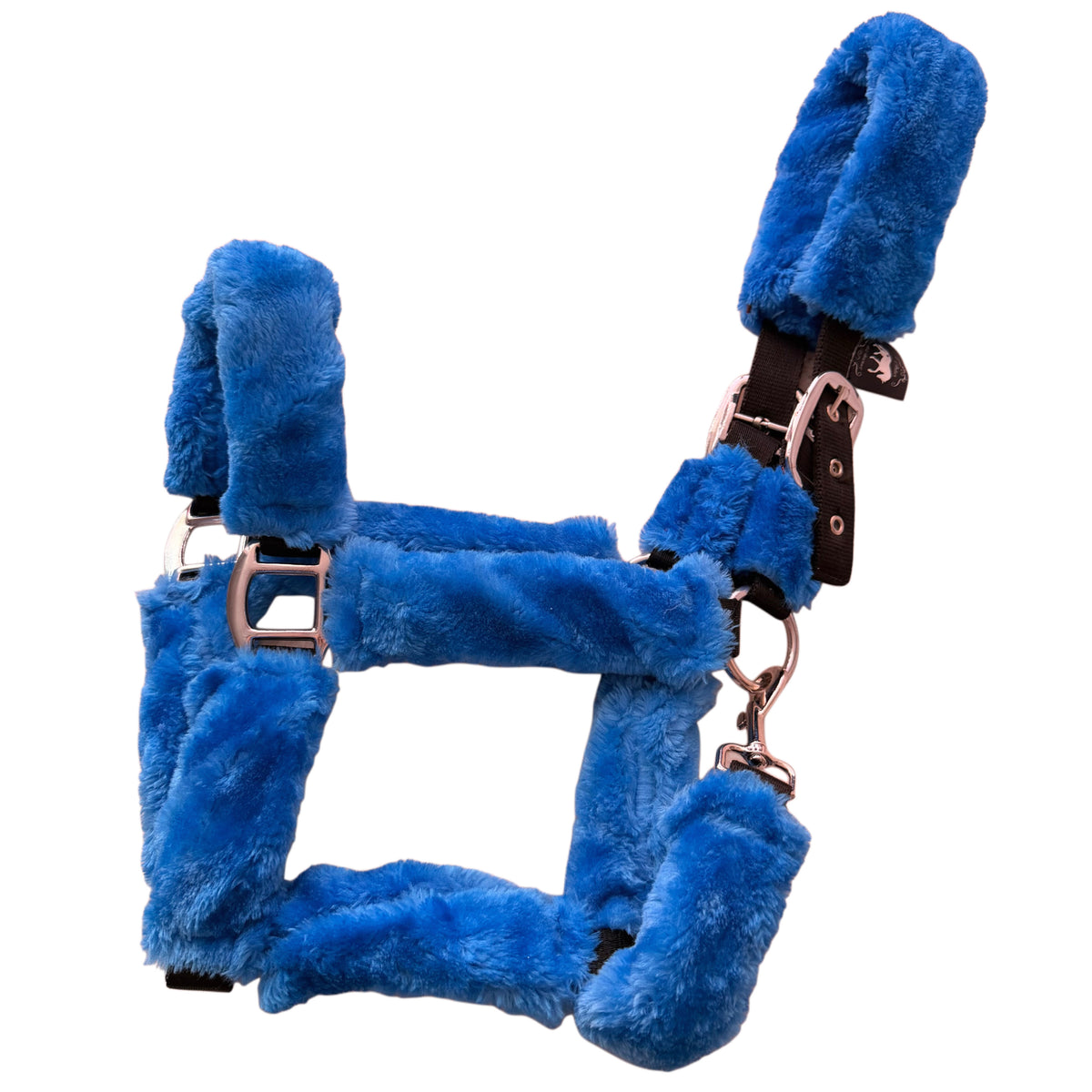 Halter with fur sky blue