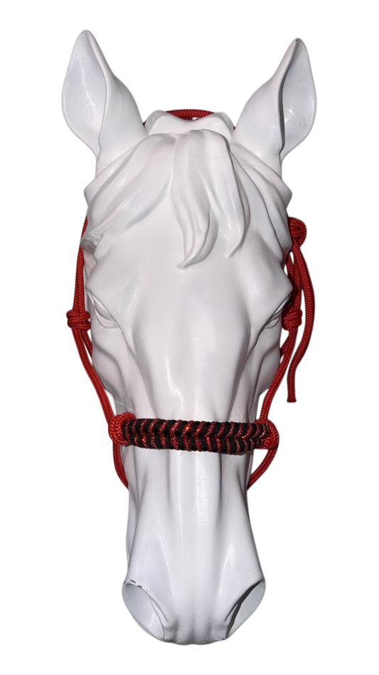 Rope halter red and black