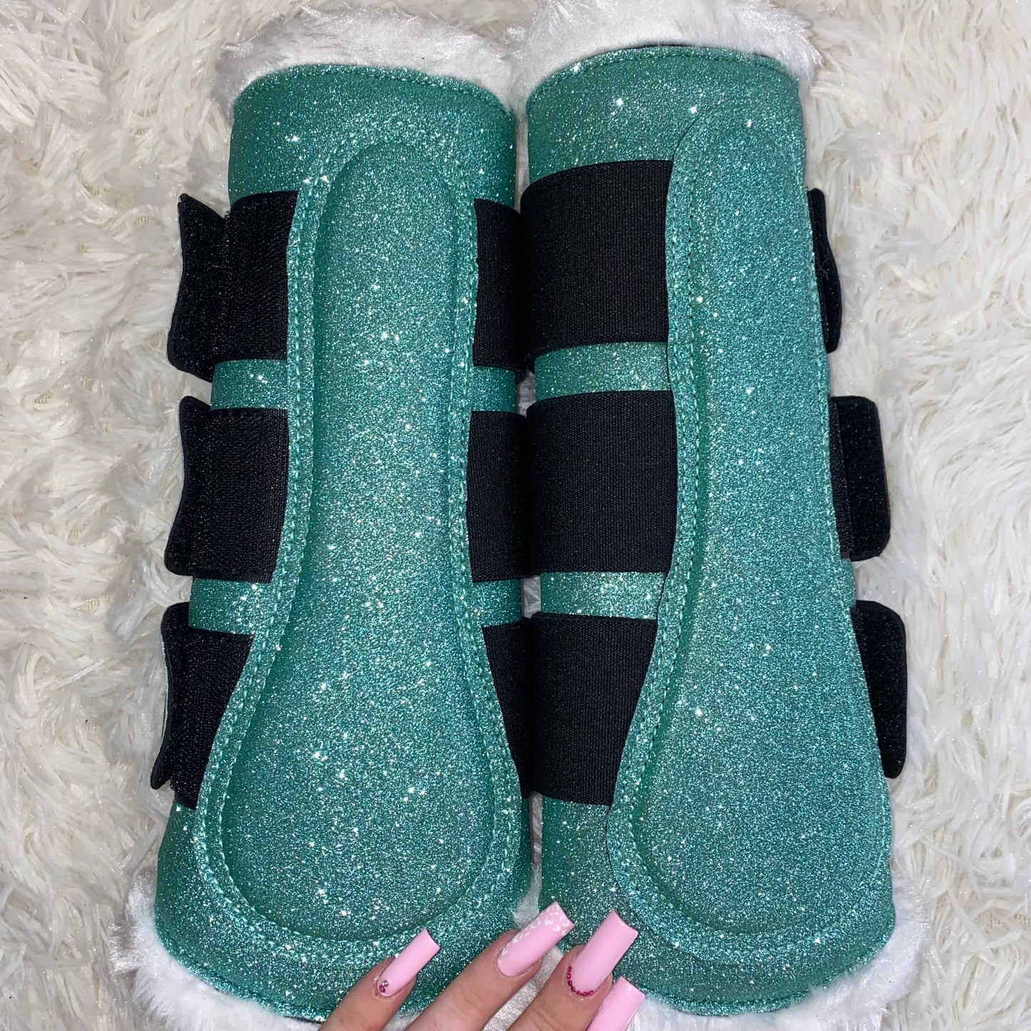 Stinchiere verde acqua glitter