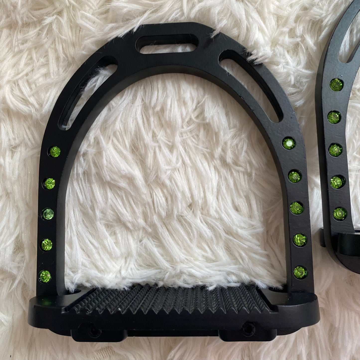 Staffe con brillantini verdi