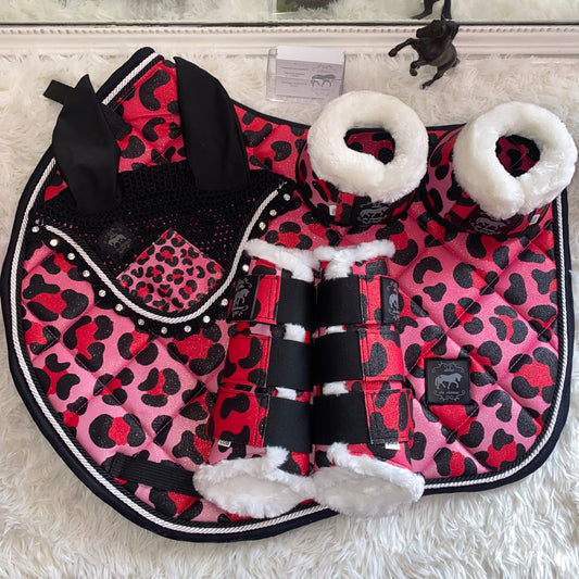 Completo da salto glitter Leopardato Glamour