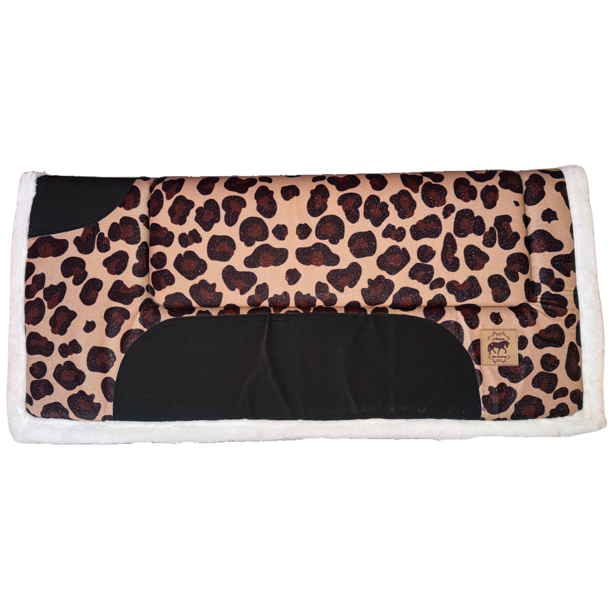 Saddlepad Western Leopard Brown Glitter