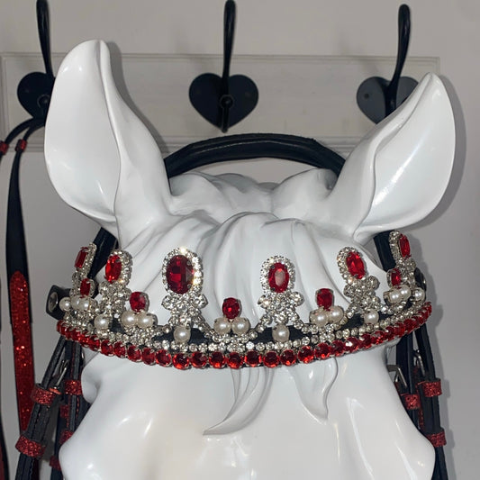 Frontalino corona con diamanti rosso