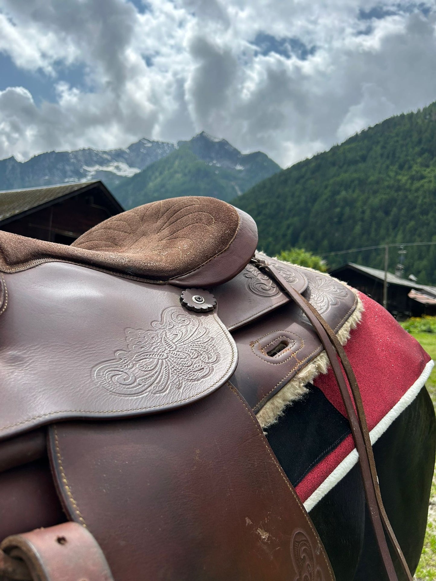 Sottosella Glam Western rosso glitter