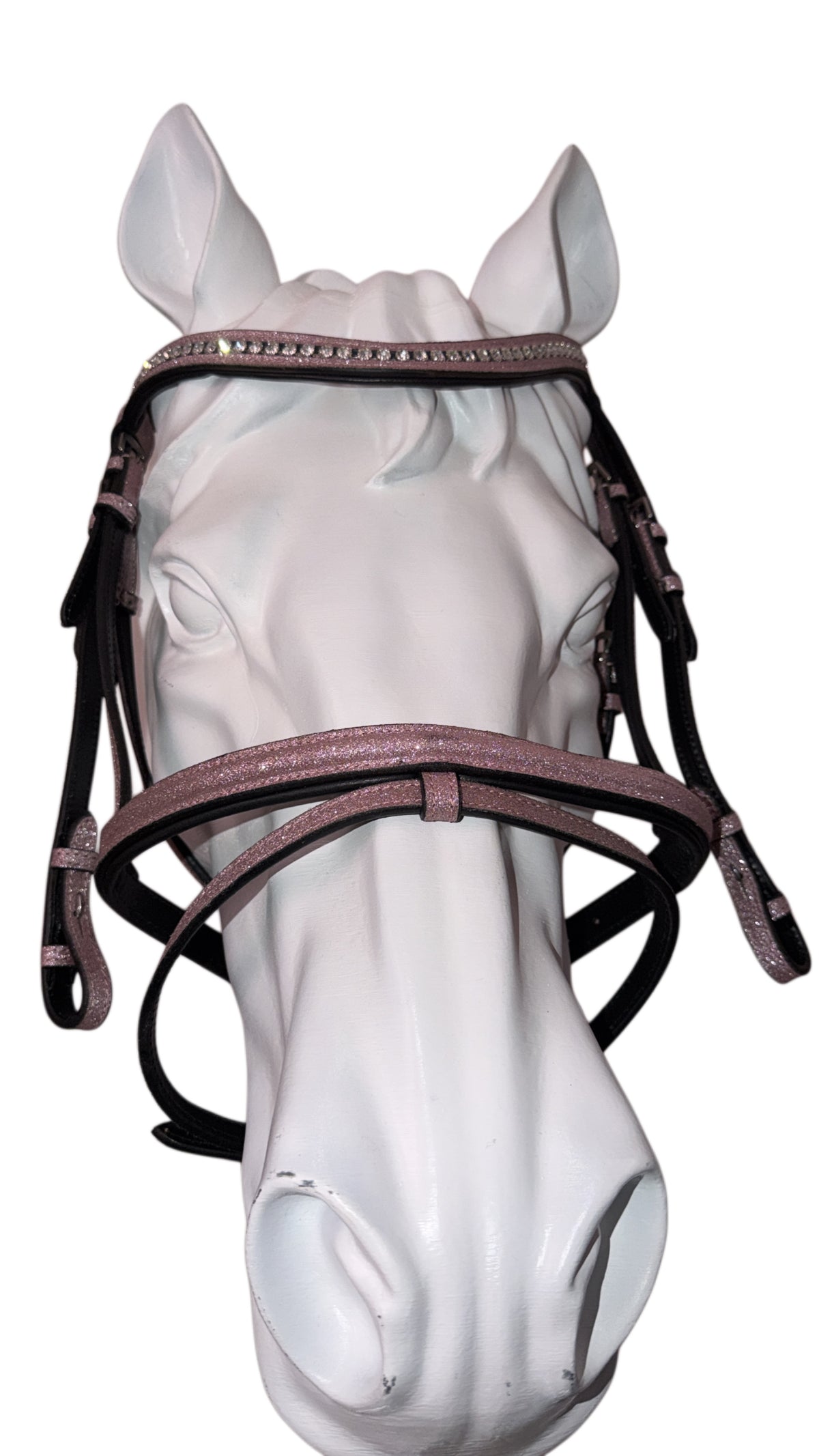 Bridle with reins light pink glitter