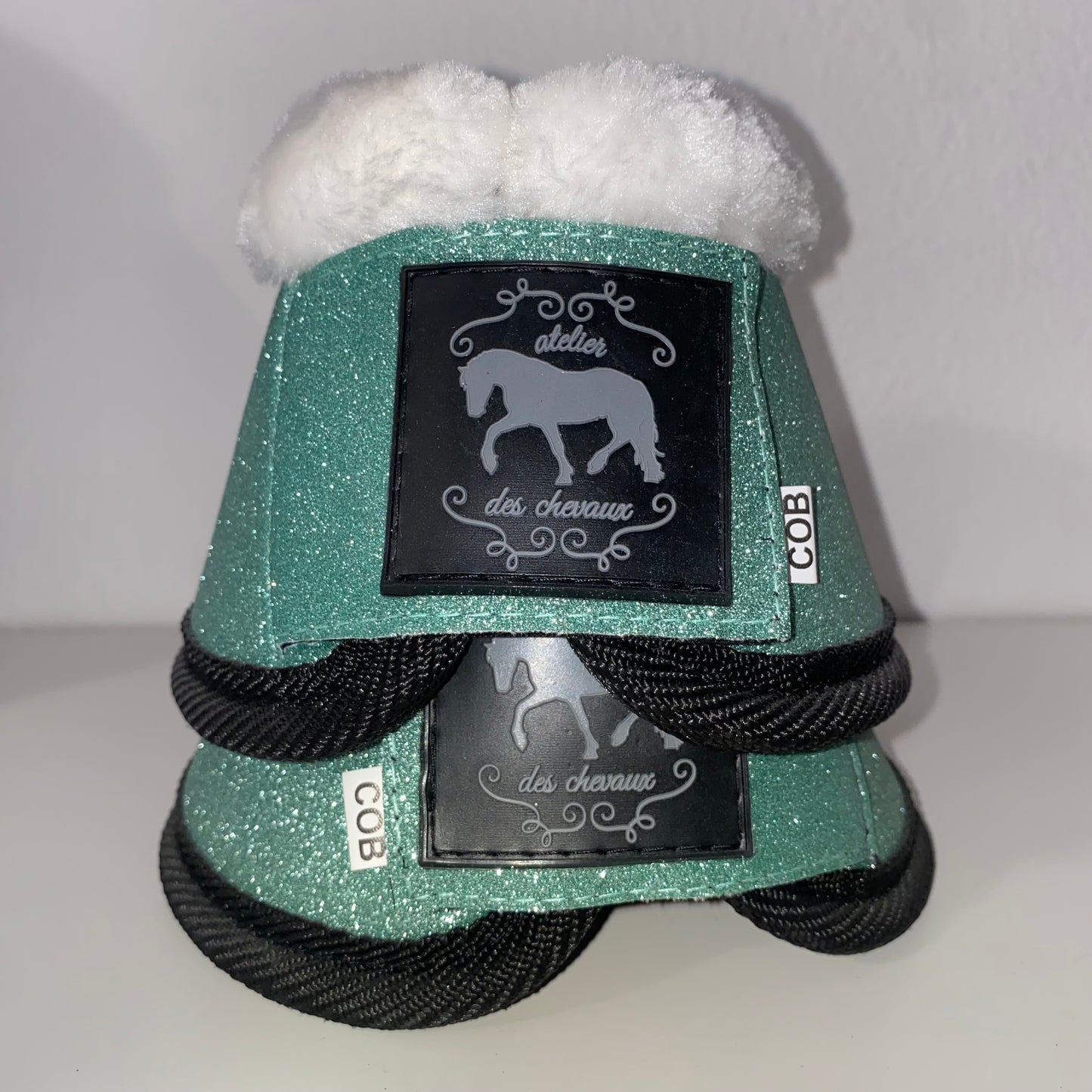 Paraglomi verde acqua glitter