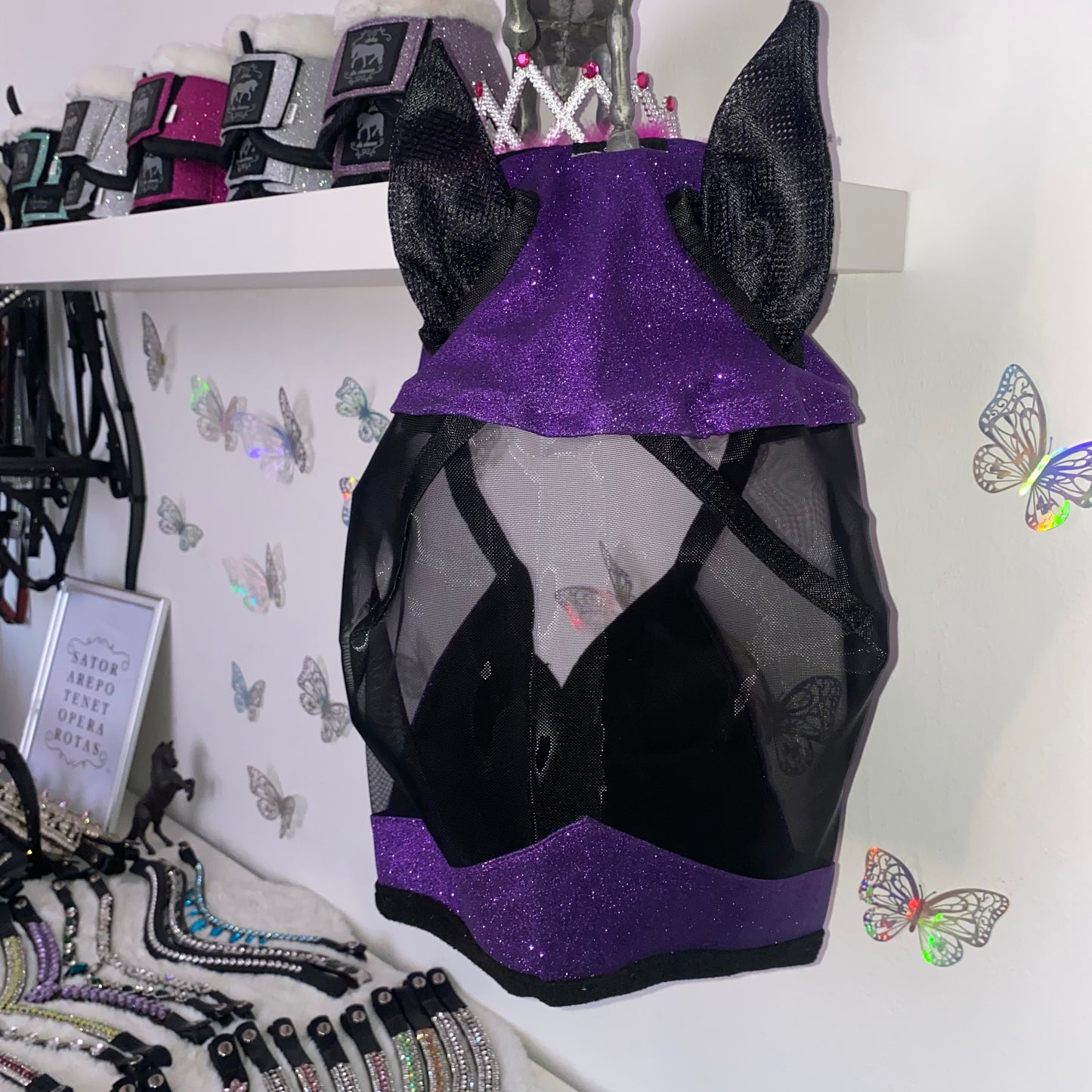 Maschera anti-mosche viola