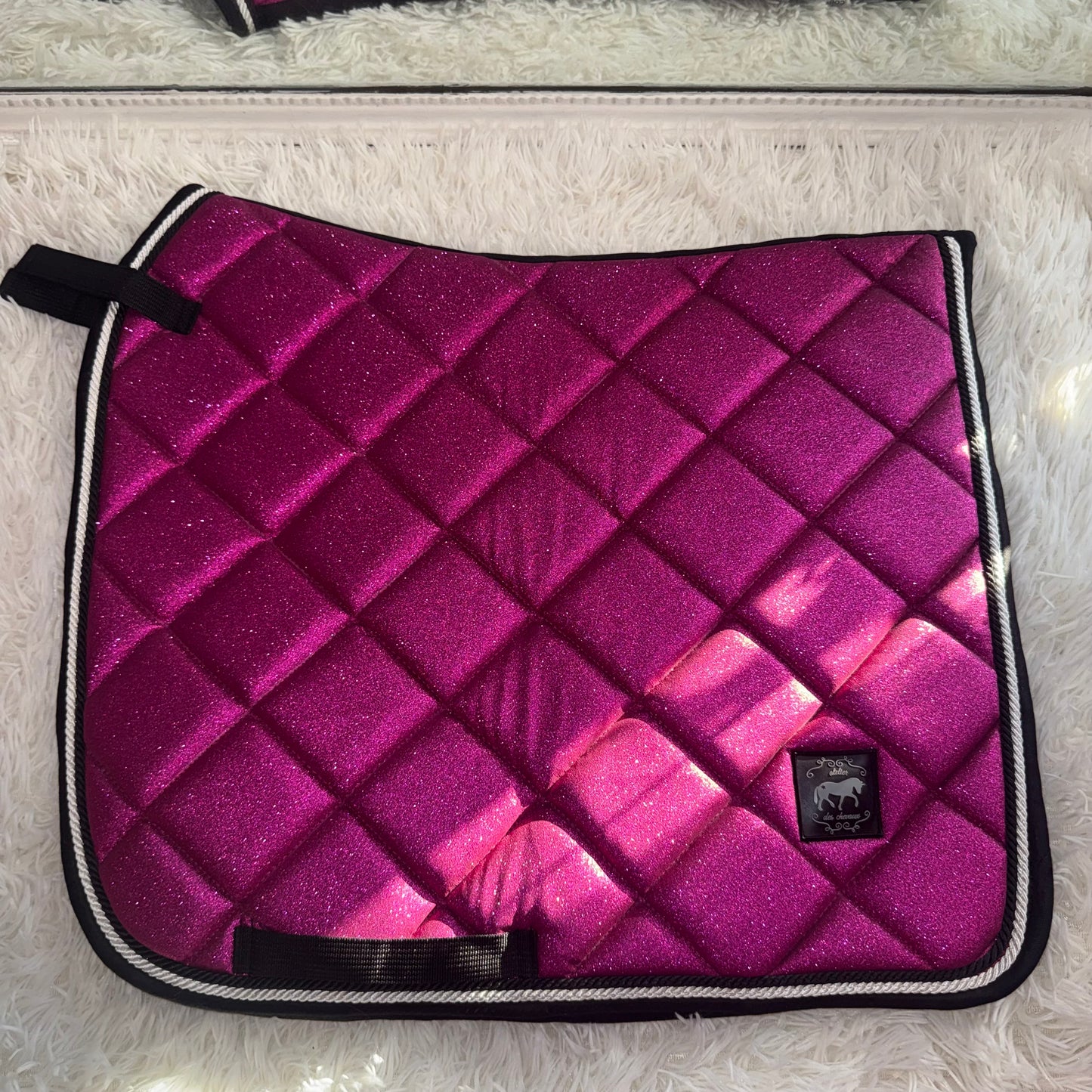 Saddlepad dressage fucshia glitter