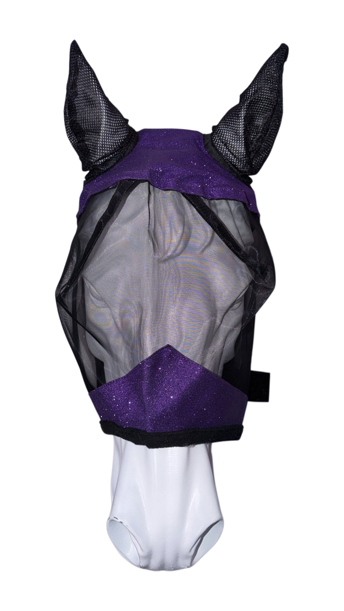Fly-mask purple glitter