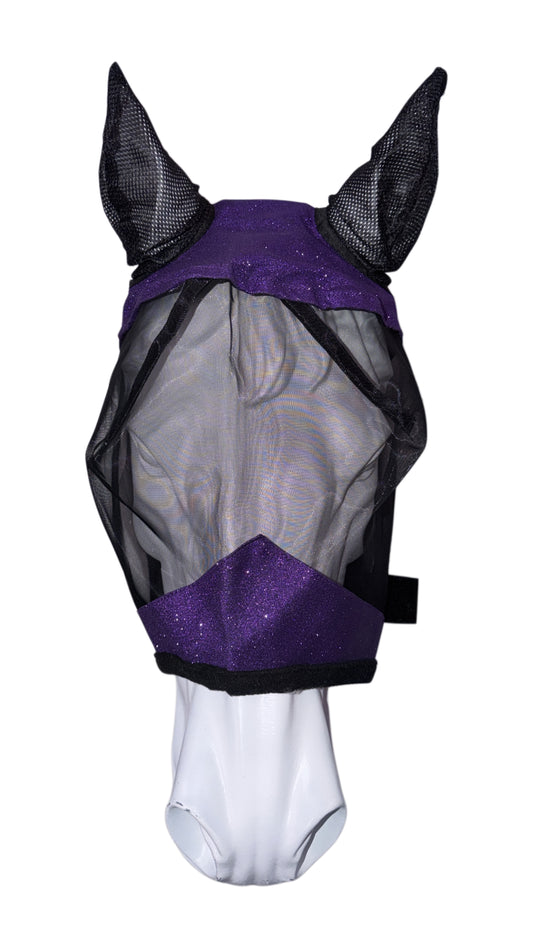 Fly-mask purple glitter
