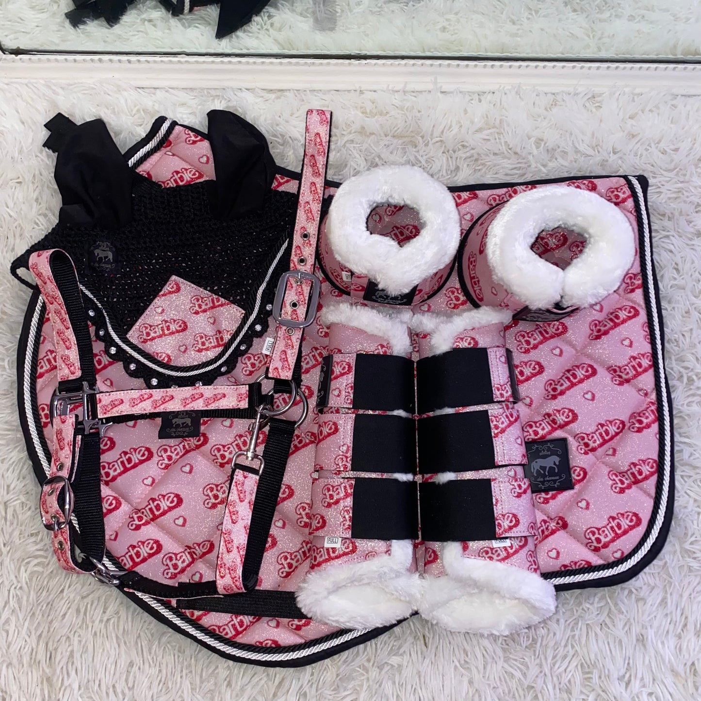 Completo da salto BARBIE rosa chiaro glitter