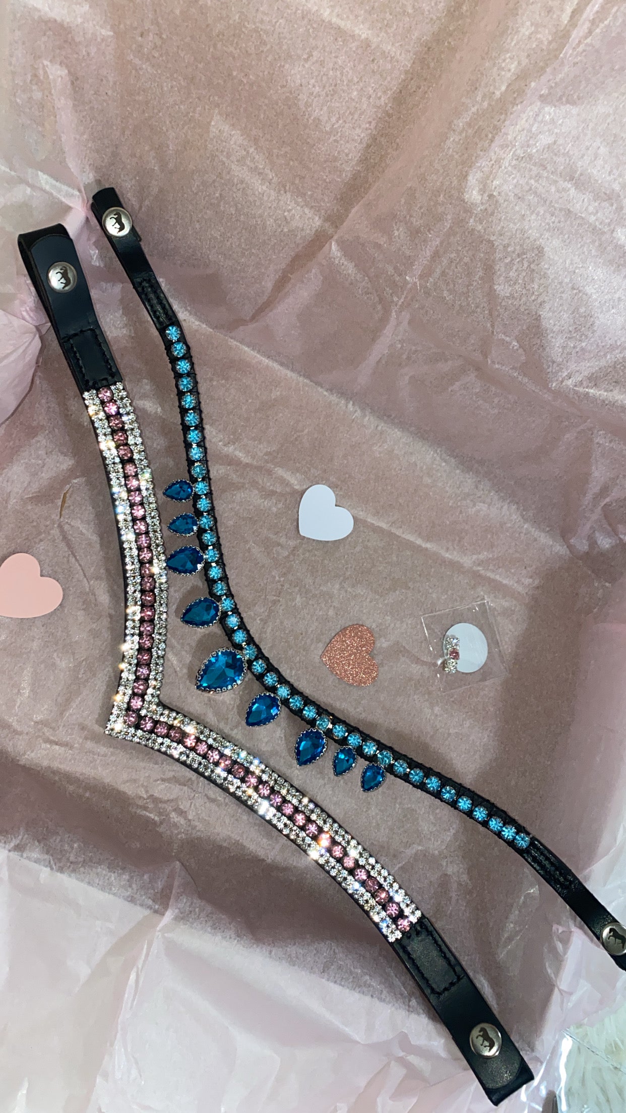 Frontalino a goccia azzurro