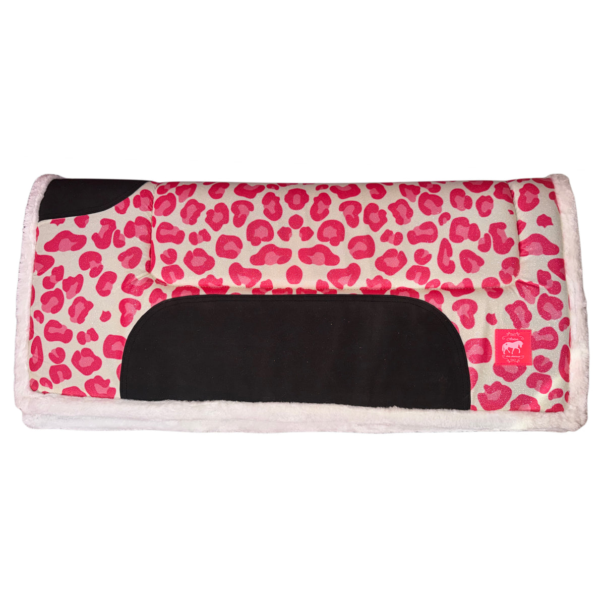 Saddlepad Western Leopard Fuchsia Glitter