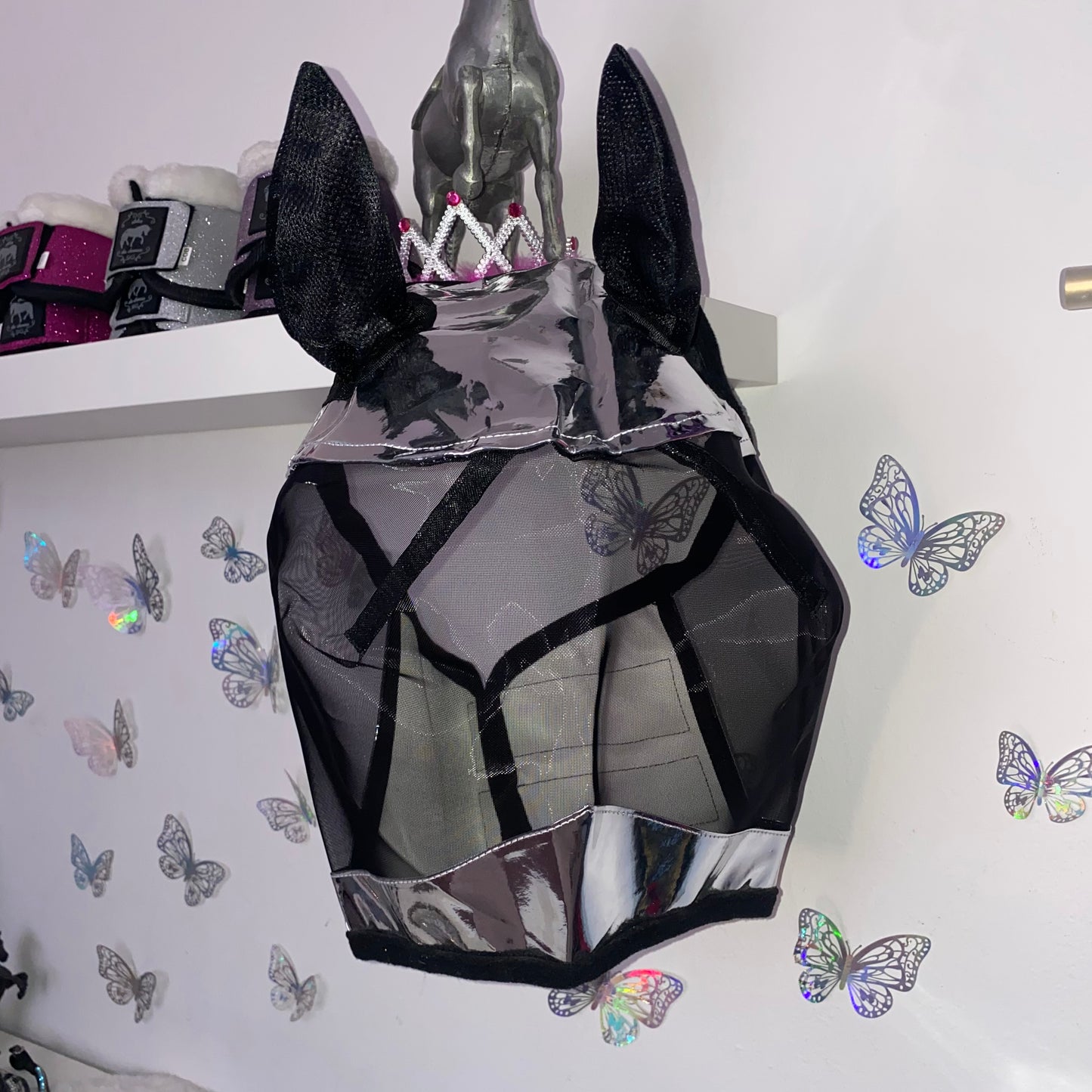 Maschera anti-mosche argento