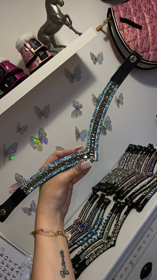 Browband Blush Diamond - Sky blue