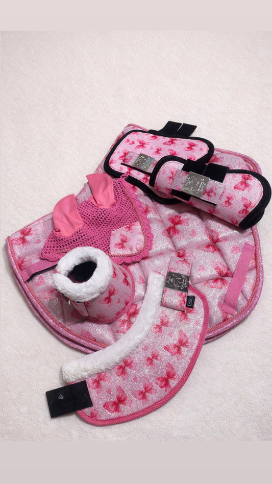 Completo da salto rosa chiaro con fiocchi glitter 🎀🐴
