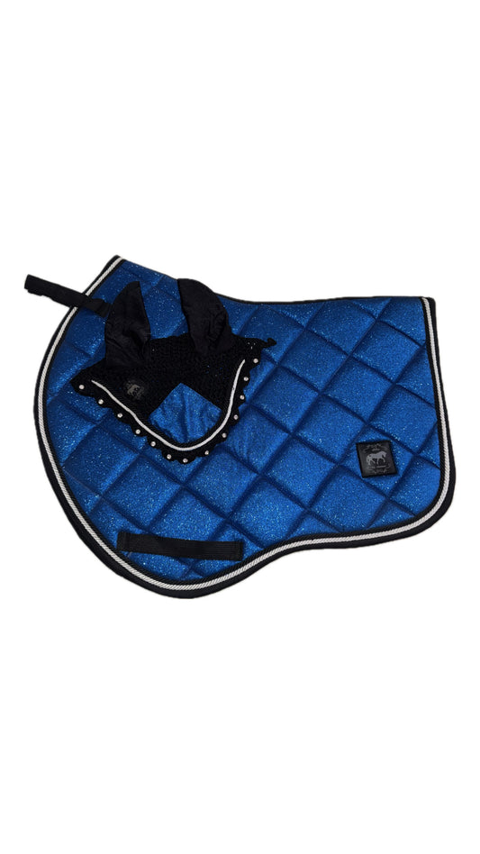 Saddlepad showjumping and bonnet blue elettric