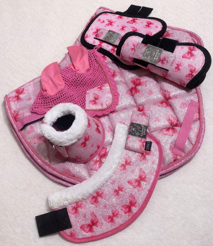 Set showjumping light pink with bows glitter