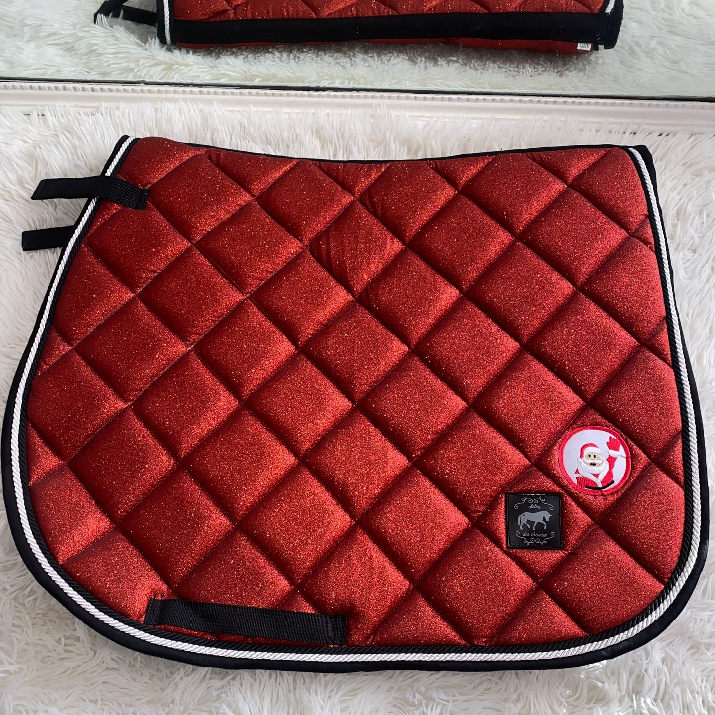 Sottosella da salto rosso natalizio glitter