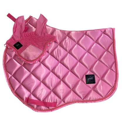 Sottosella e cuffietta rosa da salto