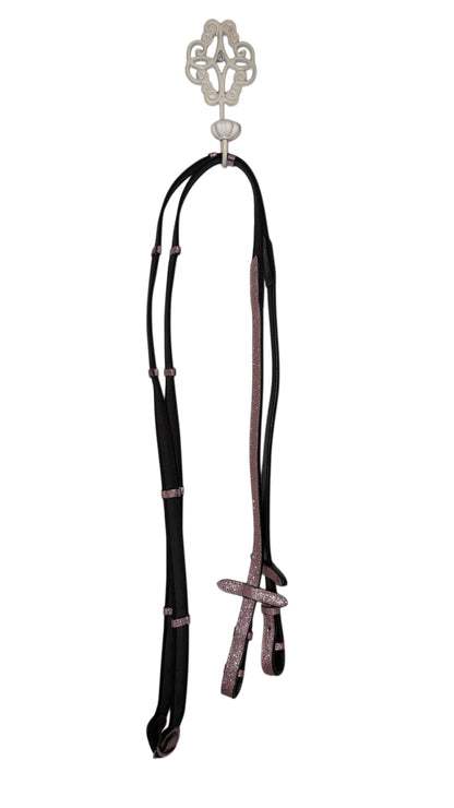 Bridle and reins with crown pink glitter