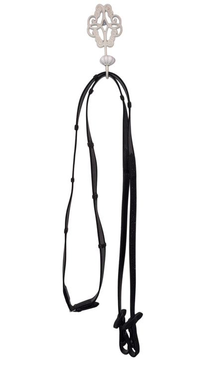 Bridle with reins black glitter