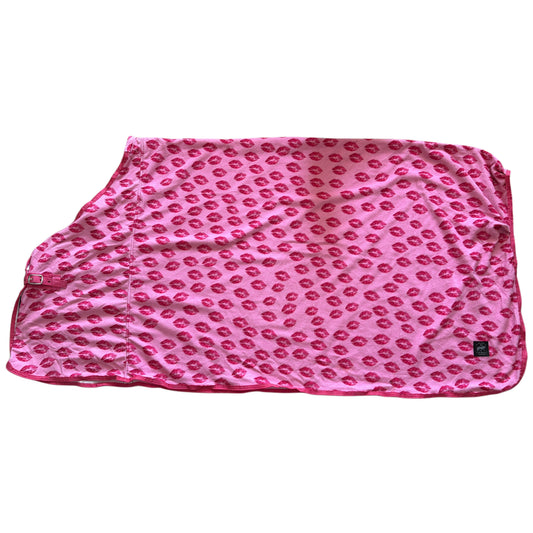 Fleece blanket pink with kiss