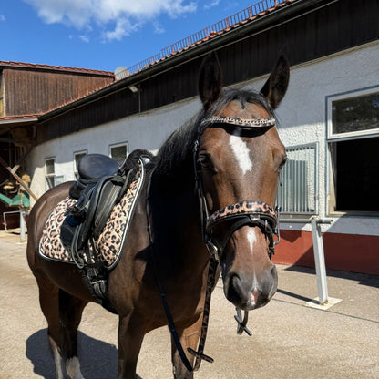 Saddlepad Leopard brown glitter