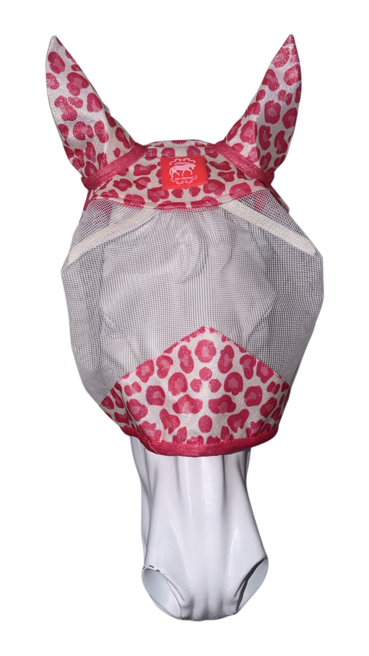 Fly-mask leopard pink glitter