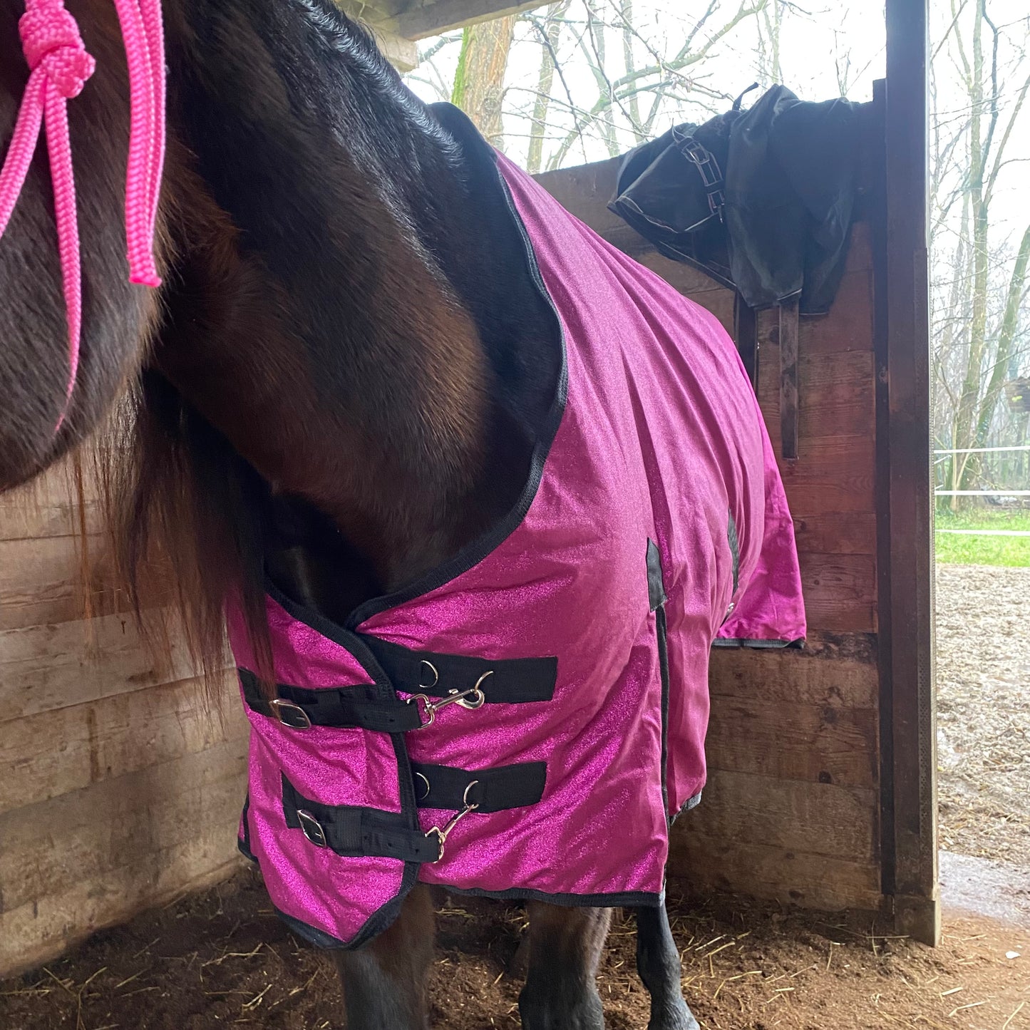 Fuchsia glitter blanket