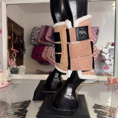 Brushing boots rose Gold glitter