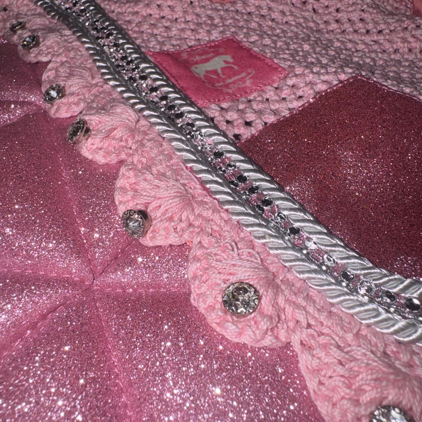 Saddlepad showjumping and bonnet pink glitter