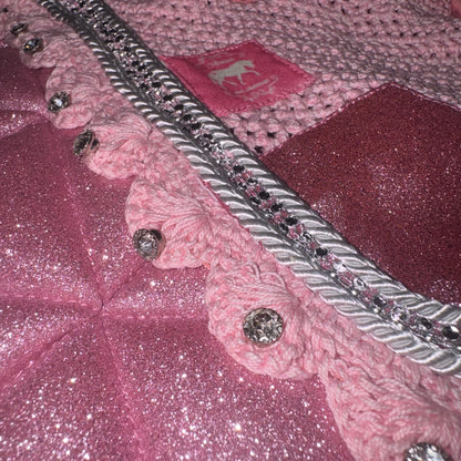 Saddlepad showjumping and bonnet pink glitter