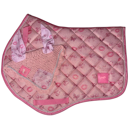 Saddlepad showjumping and bonnet princess pink glitter