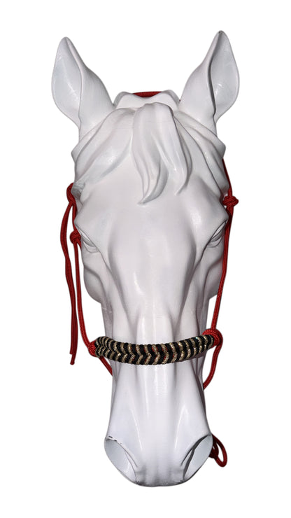 Rope halter red and gold